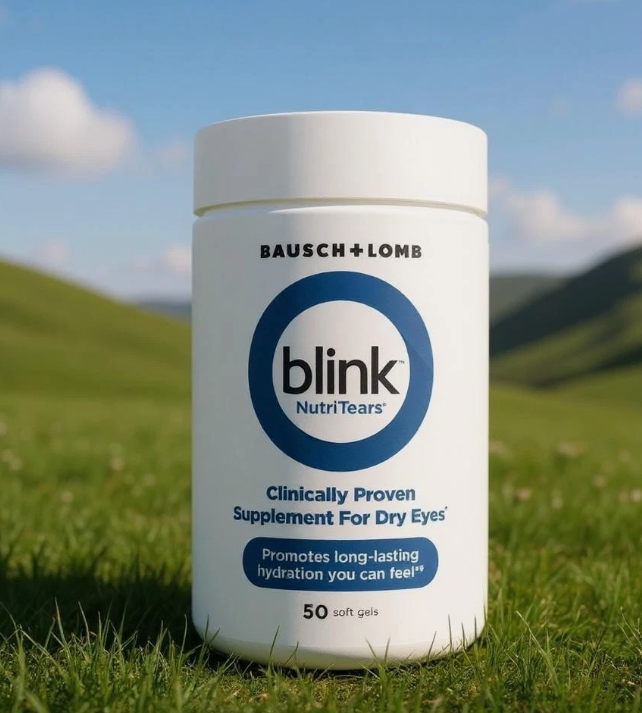 Blink Value Pack NutriTears Softgels 50 CT and Lubricating Drops for Dry Eyes Free Shipping