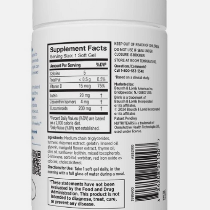 Blink Value Pack NutriTears Softgels 50 CT and Lubricating Drops for Dry Eyes Free Shipping