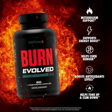 Sculpt Nation Burn Evolved-Fat Burner Weight Loss Thermogenic Metabolism Support Free Shipping