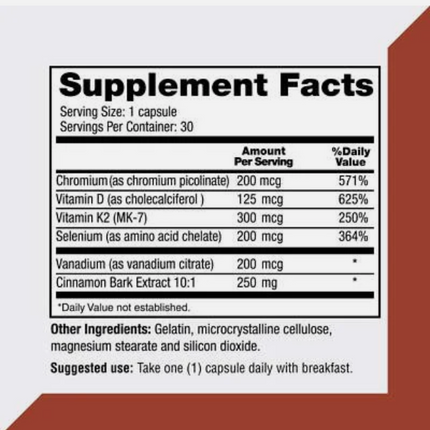 CinnaChroma Cinnamon Blood Sugar Supplement, Anti-Inflammatory, 30 Capsules new