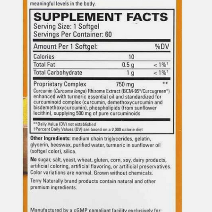 2 X Terry Naturally, CuraMed, 750 mg, 60 Softgels