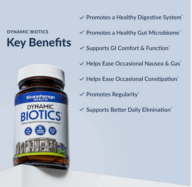 Stonehenge Health Probiotics 55 Billion CFU - 16 Strains, Prebiotic, Synbiotics