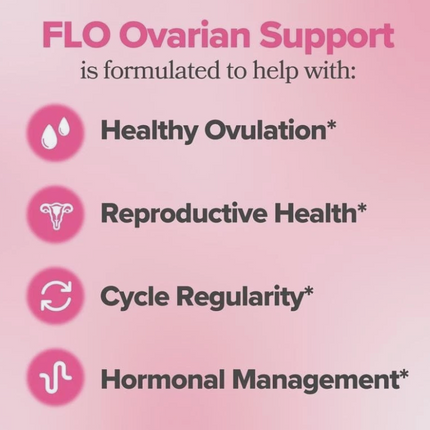 FLO Ovarian Health Support Hormone Balance Supplement for Women 90 Vegan Capsule