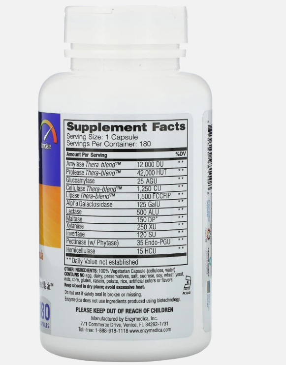 2 X Enzymedica, Digest, Complete Enzyme Formula, 180 Capsules