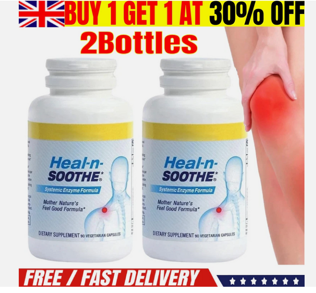 HEAL-N-SOOTHE Anti Inflammatory Supplement Proteolytic Enzyme - 90 Count NEW