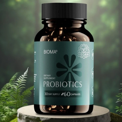 Bioma Probiotics for Digestive Health | 3-in-1 Gut Health Formula | 60 Capsules Free Shipping