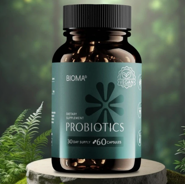 Bioma Probiotics for Digestive Health | 3-in-1 Gut Health Formula | 60 Capsules Free Shipping