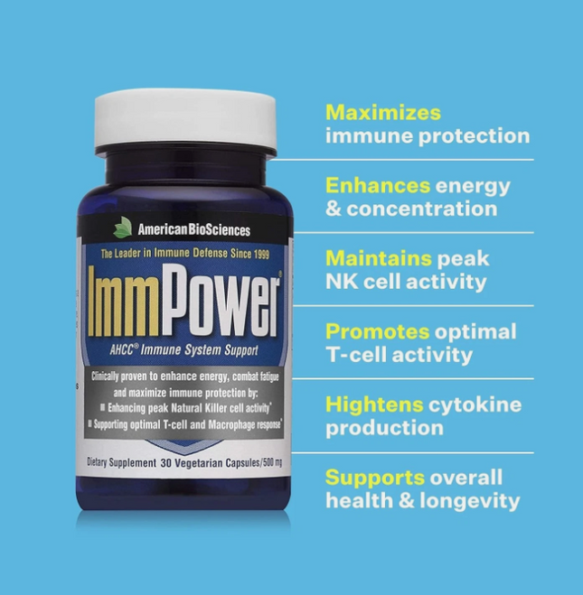 American BioSciences ImmPower, AHCC Mushroom Extract Immune System Support - Imm