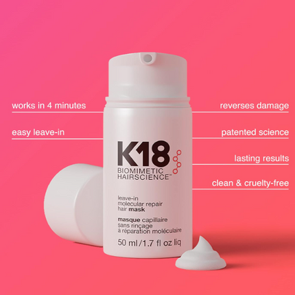 K18 Leave-In Molecular Hair Mask – Repairs & Strengthens Damaged Hair