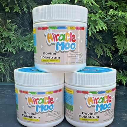 Miracle Moo Mother Natures Bovine Colostrum grassfed+ immunolin Supplement 60 SV
