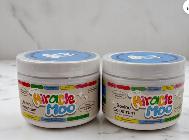 Miracle Moo Mother Natures Bovine Colostrum grassfed+ immunolin Supplement 60 SV