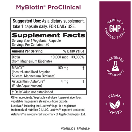 MyBiotin ProClinical Advanced Hair Therapy MyBiotin ProClinical (Biotin, MB40X Matrix, Astaxanthin)
