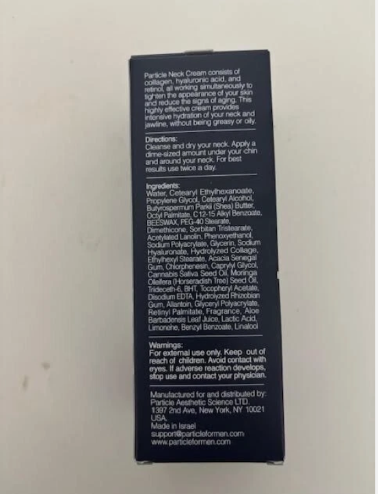 Particle For Men Neck Cream Firms, Lifts and Moisturizes the Neck 50ml Brand New