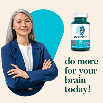 NEURIVA Plus Brain Supplement for Memory and Focus Clinically Tested Nootropics for Concentration for Mental Clarity, Cognitive Enhancement Vitamins B6, B12, Phosphatidylserine 30 Capsules