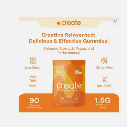 Hot Sale! Create Creatine Gummies for Men&Women - 90ct Orange