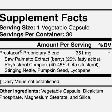 Nutreance Prostacor - Natural Prostate Support Supplement - Vegan - GMO Free