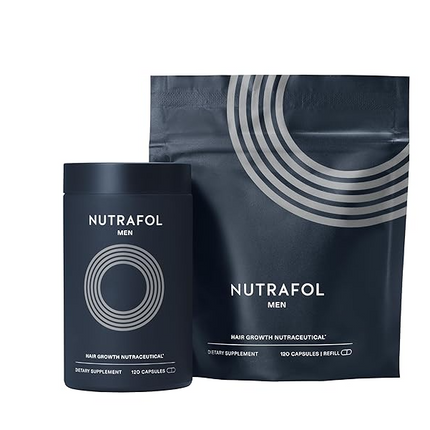 Nutrafol Men's Hair Growth Supplements, Clinically Tested for Visibly Thicker Hair and Scalp Coverage, Dermatologist Recommended - 1 Month Supply
