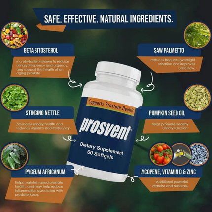 Advanced Men's Prostate Support Natural Supplement with Saw Palmetto, Vitamin D, Free Shipping