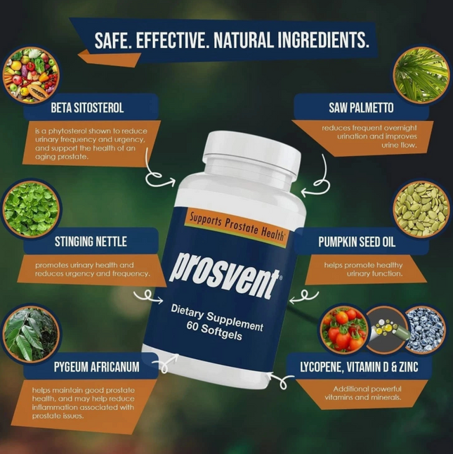 Advanced Men's Prostate Support Natural Supplement with Saw Palmetto, Vitamin D, Free Shipping