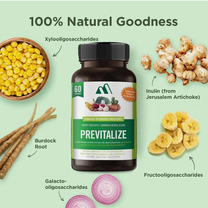 60 Capsules Previtalize Probiotic Element Food Capsules, Probiotic Fiber Free Shipping