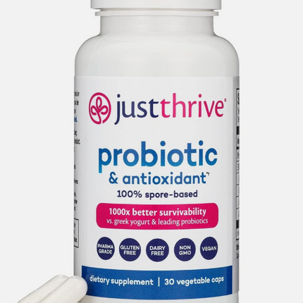 Just Thrive: Probiotic & Antioxidant - 30 Veg Capsules Free Shipping