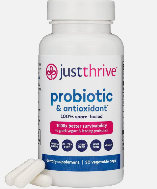 Just Thrive: Probiotic & Antioxidant - 30 Veg Capsules Free Shipping