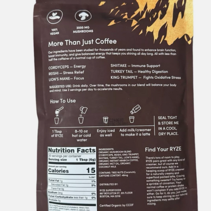 Ryze Mushroom Coffee W/ Spoon Organic 30 SERVINGS 100% Authentic FREE SHIPPING