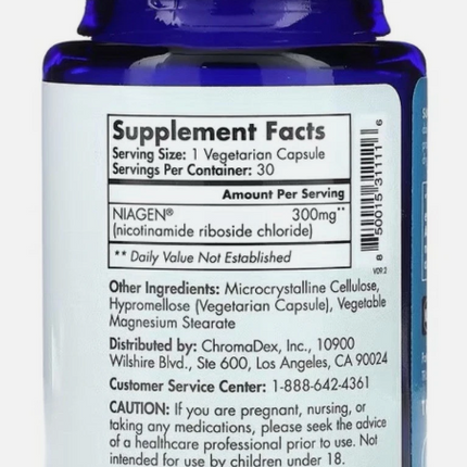 Tru Niagen Age Better Dietary Supplement 300mg, 30 Vegetarian Capsules Exp 09/27