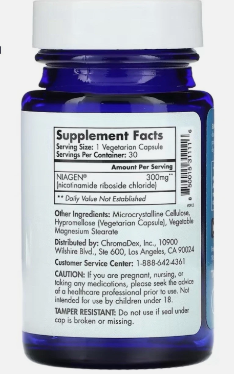 Tru Niagen Age Better Dietary Supplement 300mg, 30 Vegetarian Capsules Exp 09/27